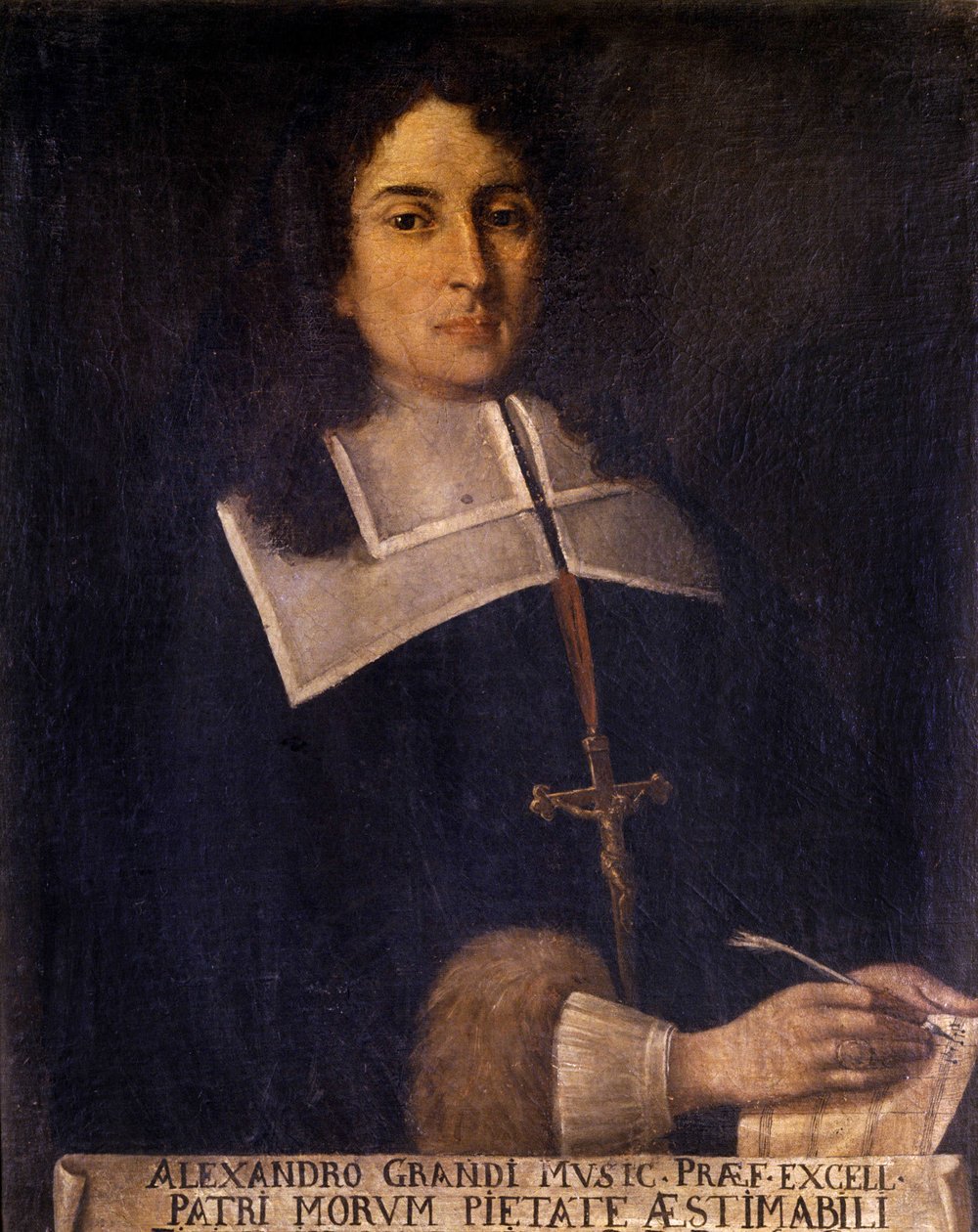 Alessandro Grandi (1577-1630) olasz zeneszerző portréja. alkotó: Unknown artist