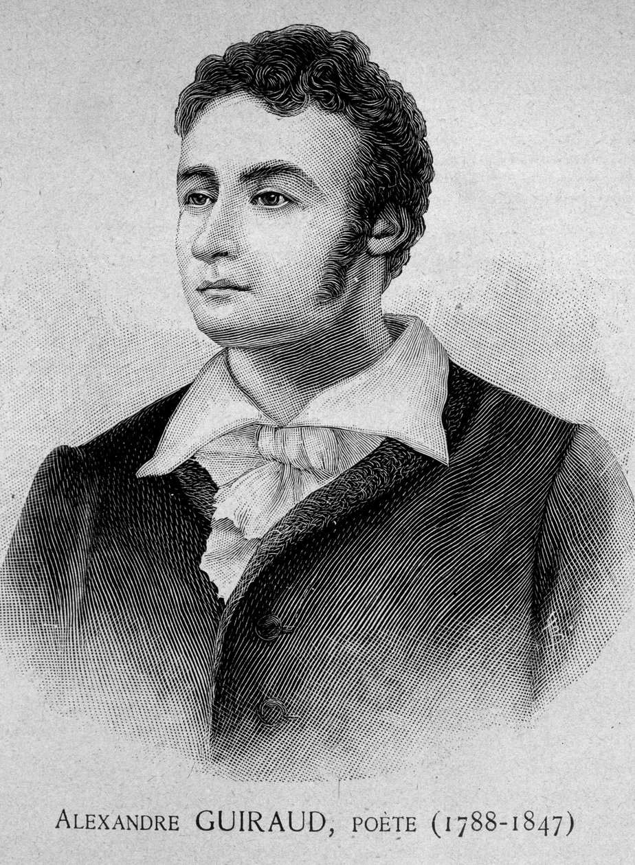 Alexandre Guiraud költő (1788-1847) portréja - grav. 19. század alkotó: Unknown artist