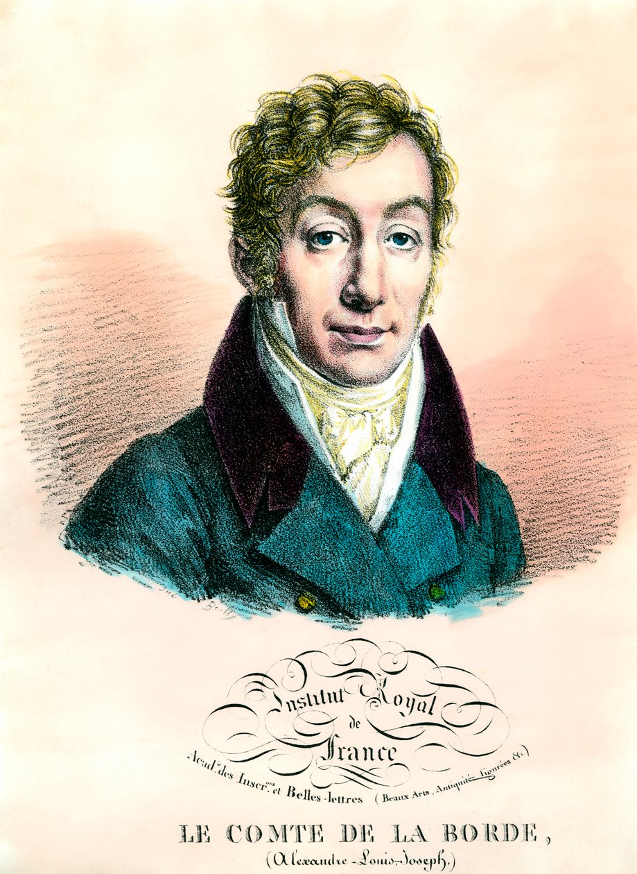 Alexandre Louis Joseph, Laborde grófja (1774-1842) francia régész és politikus portréja. századi magángyűjtemény metszete alkotó: Unknown artist