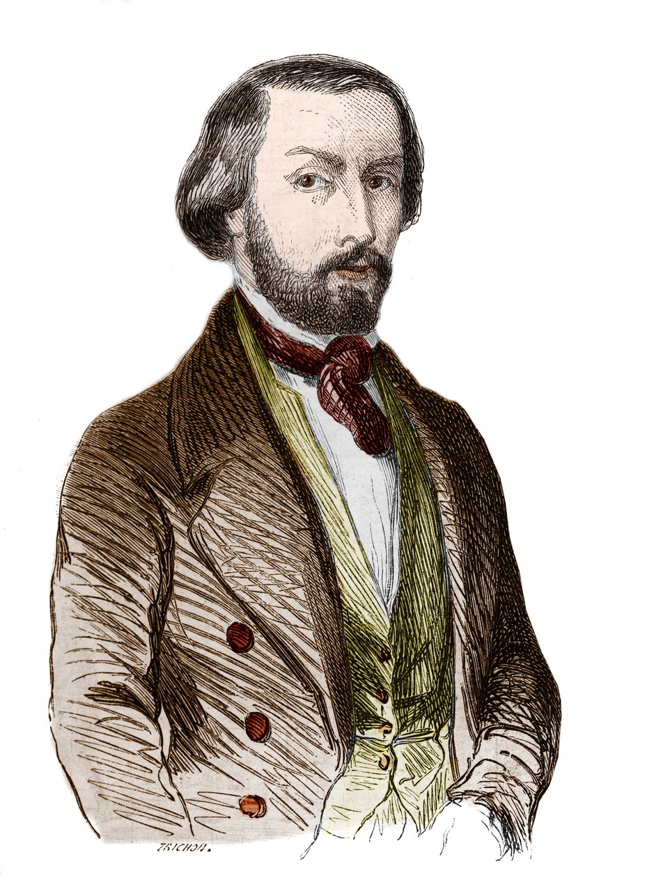 Alfred de Musset (1810-1857) francia költő portréja. alkotó: Unknown artist