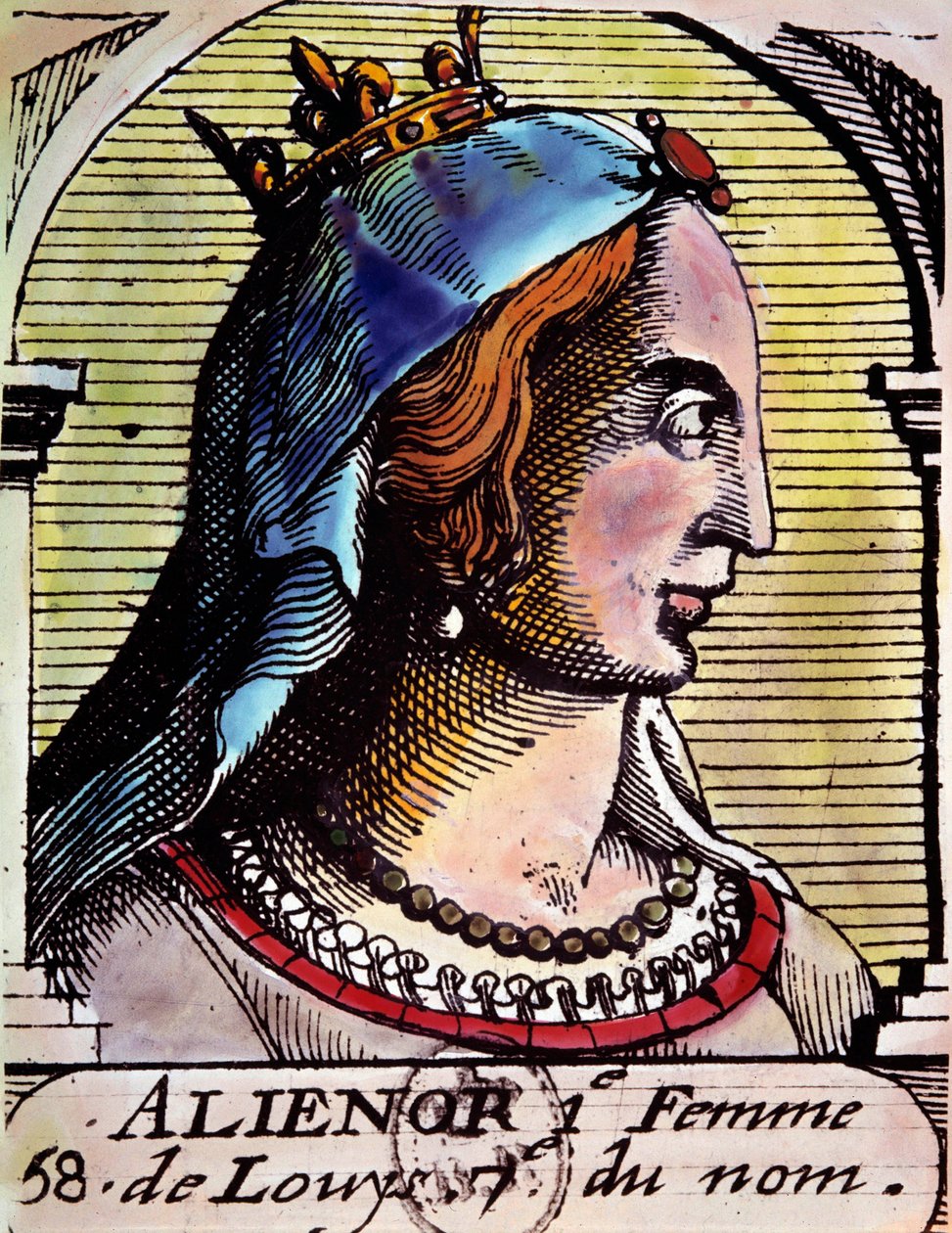 Aquitaine Alienor (1122-1204) (más néven Eleonore de Guyenne), francia királynő portréja. Metszés. BN Párizs alkotó: Unknown artist