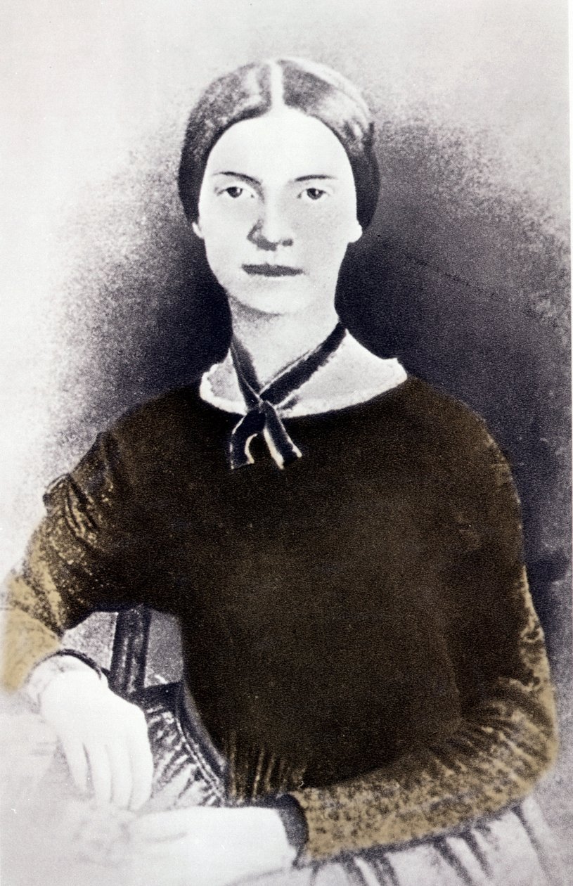 Emily Dickinson (1830-1886) amerikai költő portréja 1846-1847 körüli fényképről alkotó: Unknown artist