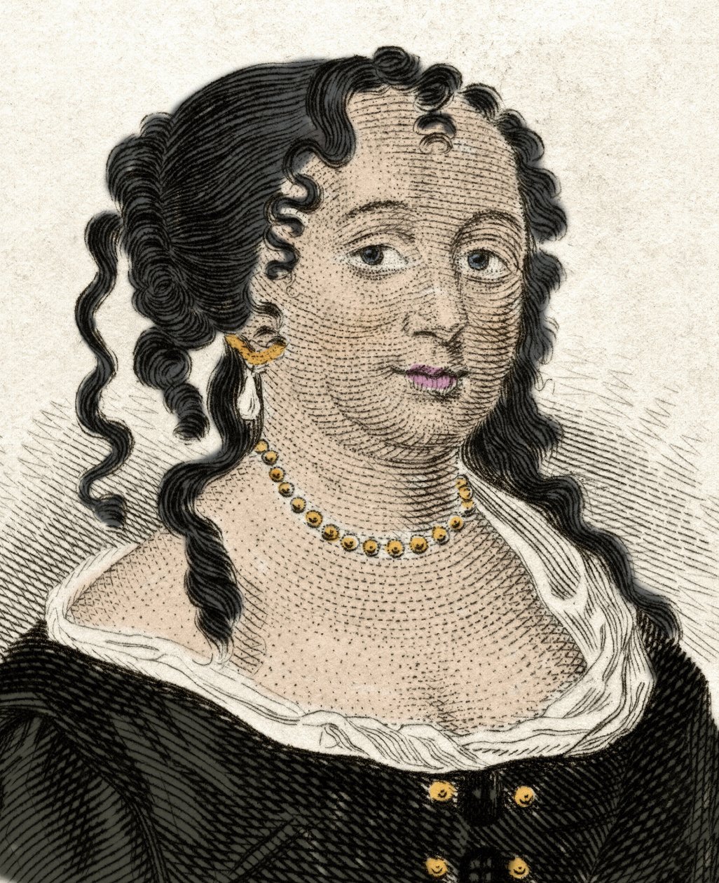 Anne Hyde (1637-1671), York hercegnőjének és II. Jakab angol első feleségének portréja. századi metszet. alkotó: Unknown artist