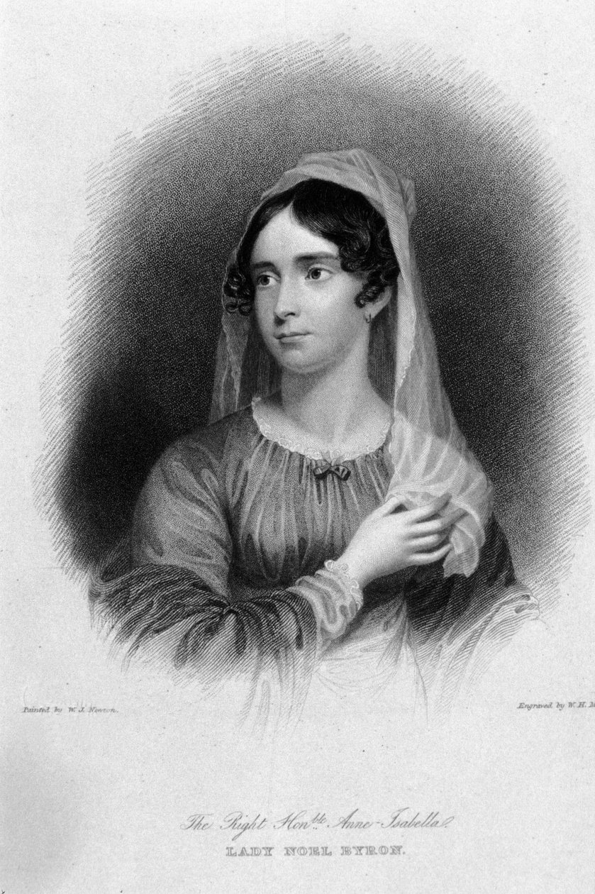 Anne Isabelle Noel Byron (1792-1860), George Gordon Byron költő feleségének portréja. Metszés alkotó: Unknown artist