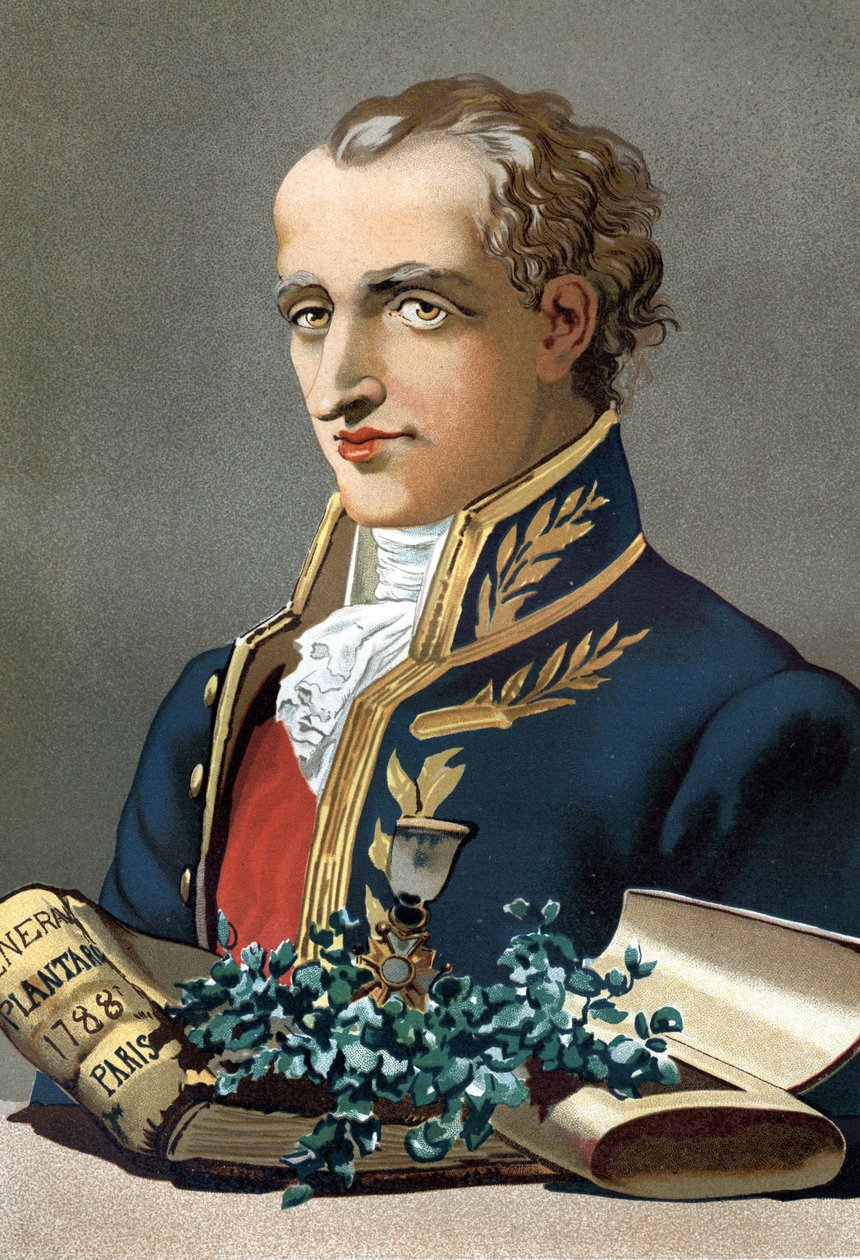 Antoine Laurent de Jussieu (1748-1836) portréja. francia botanikus. Louis Figuier „La Ciencia y sus Hombres” című műve után. Barcelona 1881 alkotó: Unknown artist