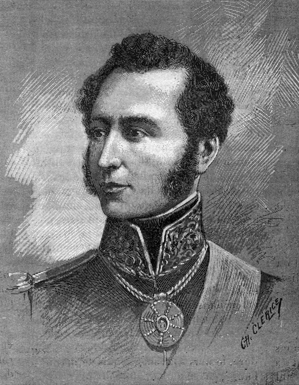 Antonio Jose de Sucre (1795-1830) portréja – a venezuelai függetlenségi vezető – metszet alkotó: Unknown artist