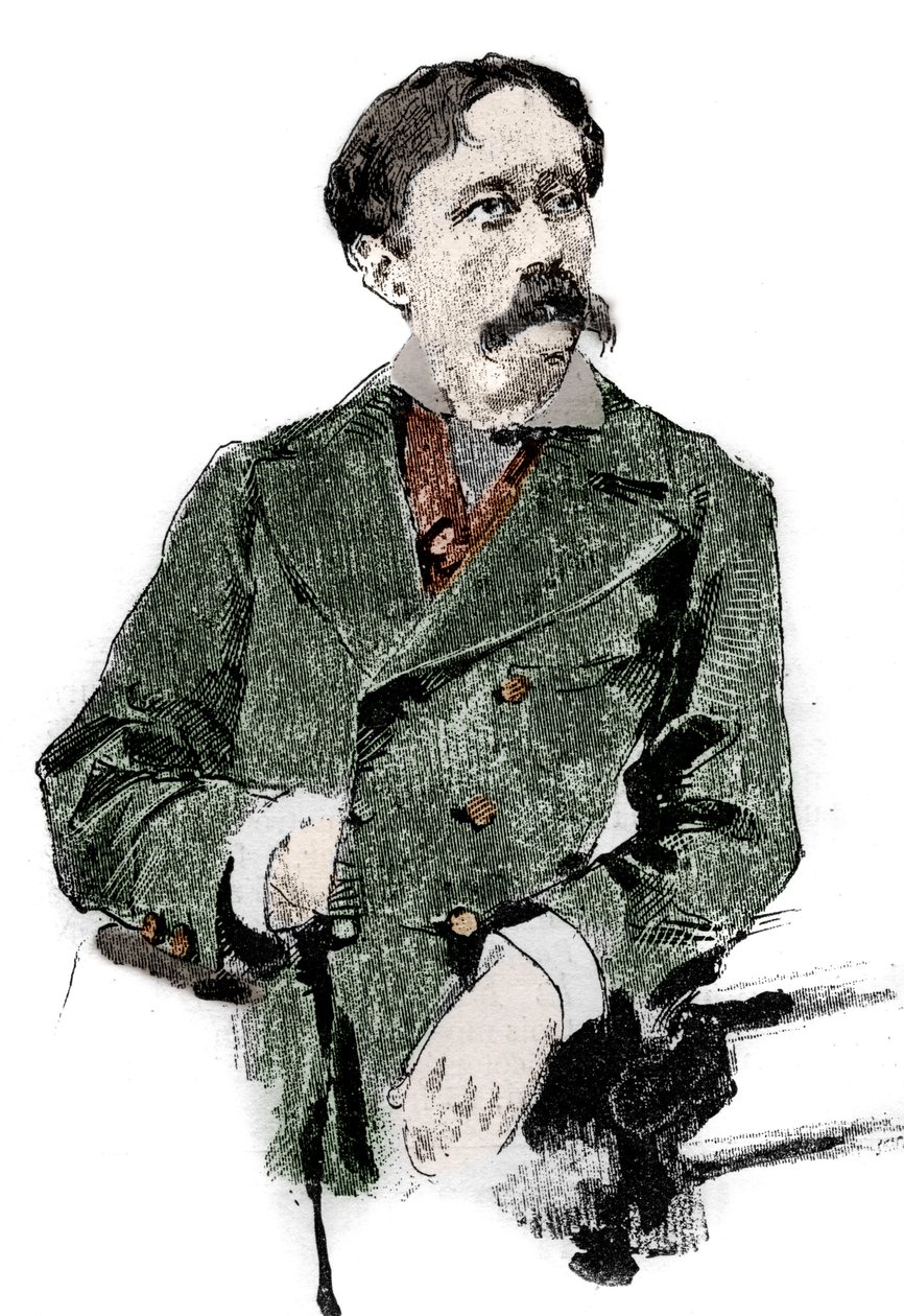 Arrigo (vagy Enrico) Boito (1842-1918) portréja, olasz librettista, Giuseppe Verdi „Otello” (Othello) librettójának szerzője. Metszet a „Le monde illustrious”-ban alkotó: Unknown artist