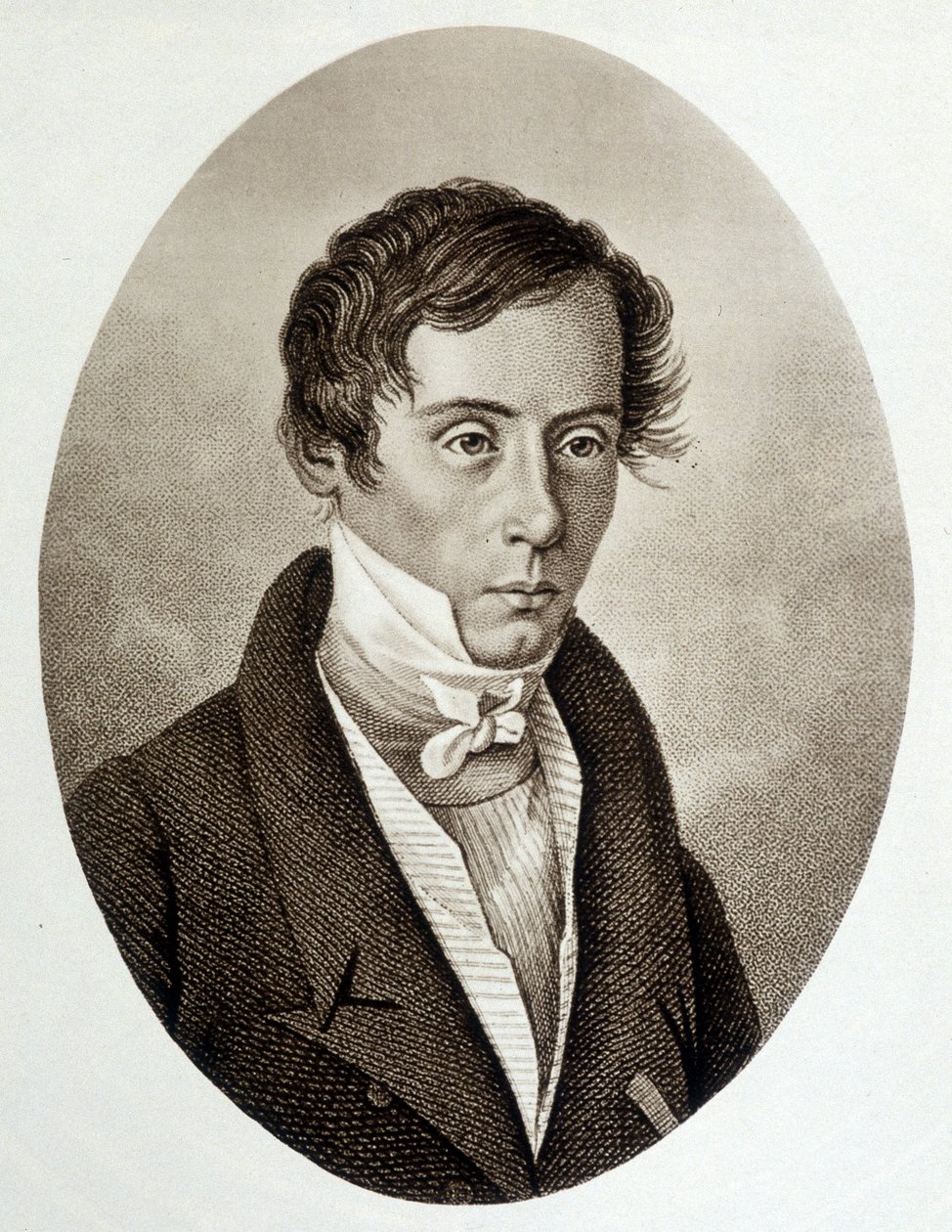 Augustin Fresnel (1788-1827) francia fizikus portréja. alkotó: Unknown artist