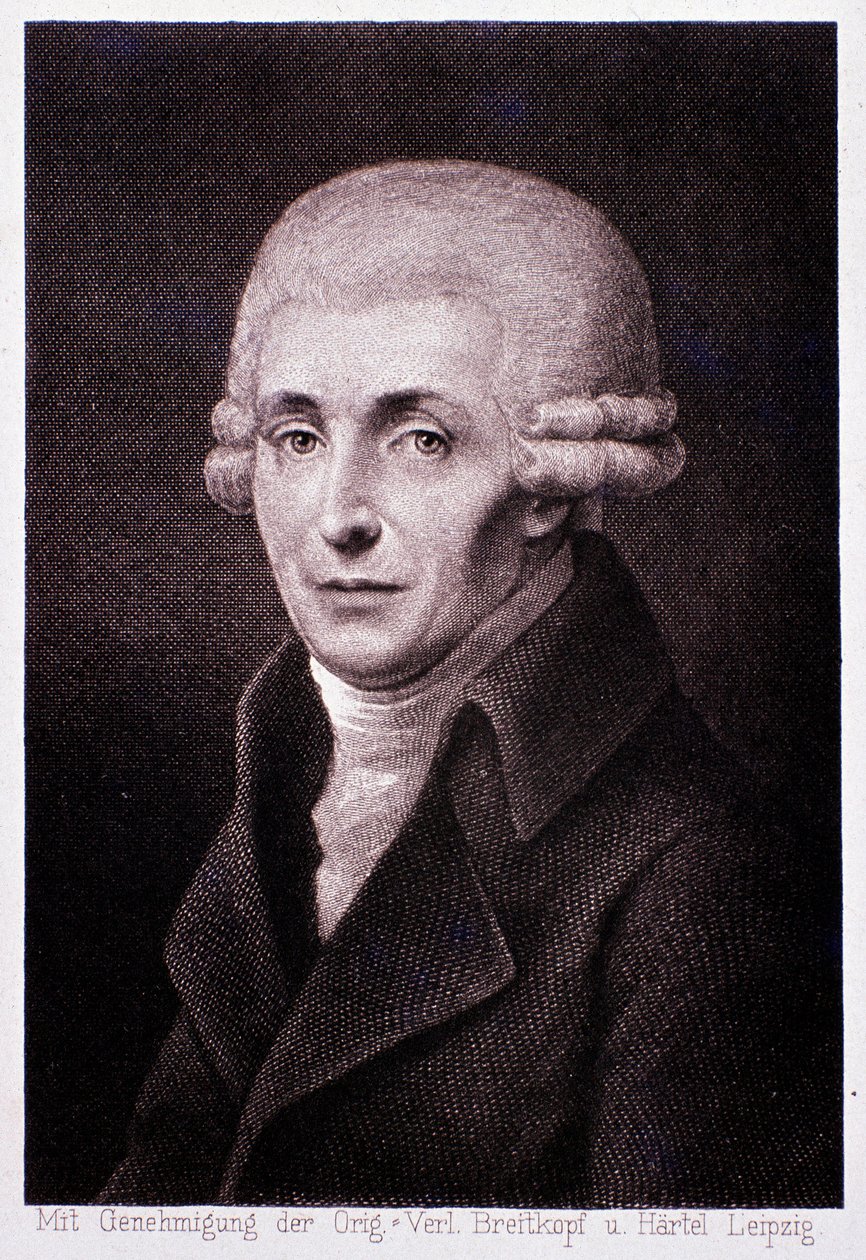 Joseph Haydn (1732-1809) osztrák zeneszerző portréja Metszet. 19. század. Milánó, Conservatorio biblioteca alkotó: Unknown artist