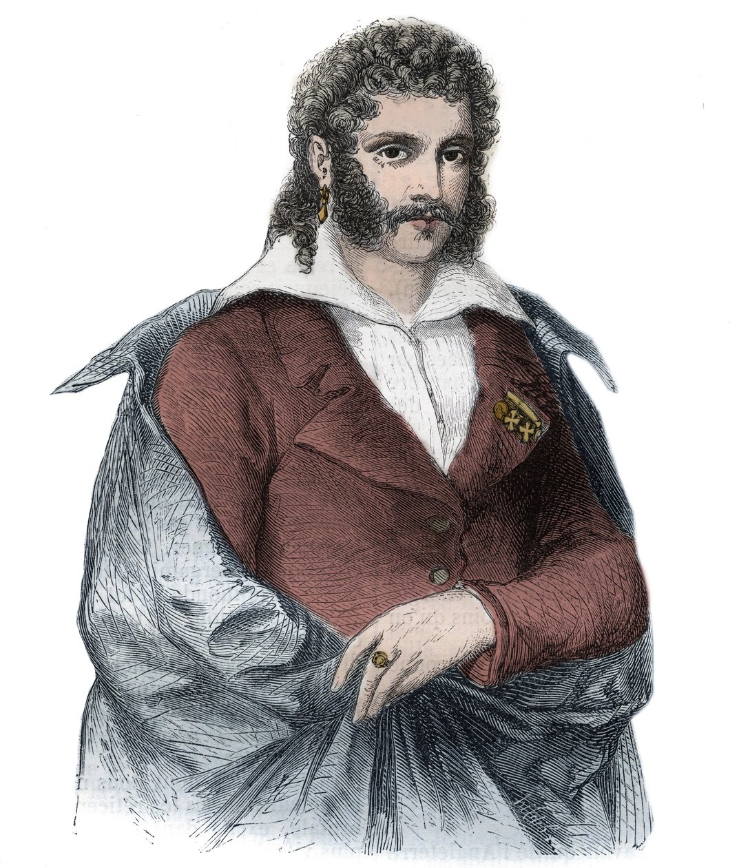 BERGAMI BARTOLOMEO gróf portréja, Caroline olasz szeretője, IV. György brit király felesége - Metszet alkotó: Unknown artist