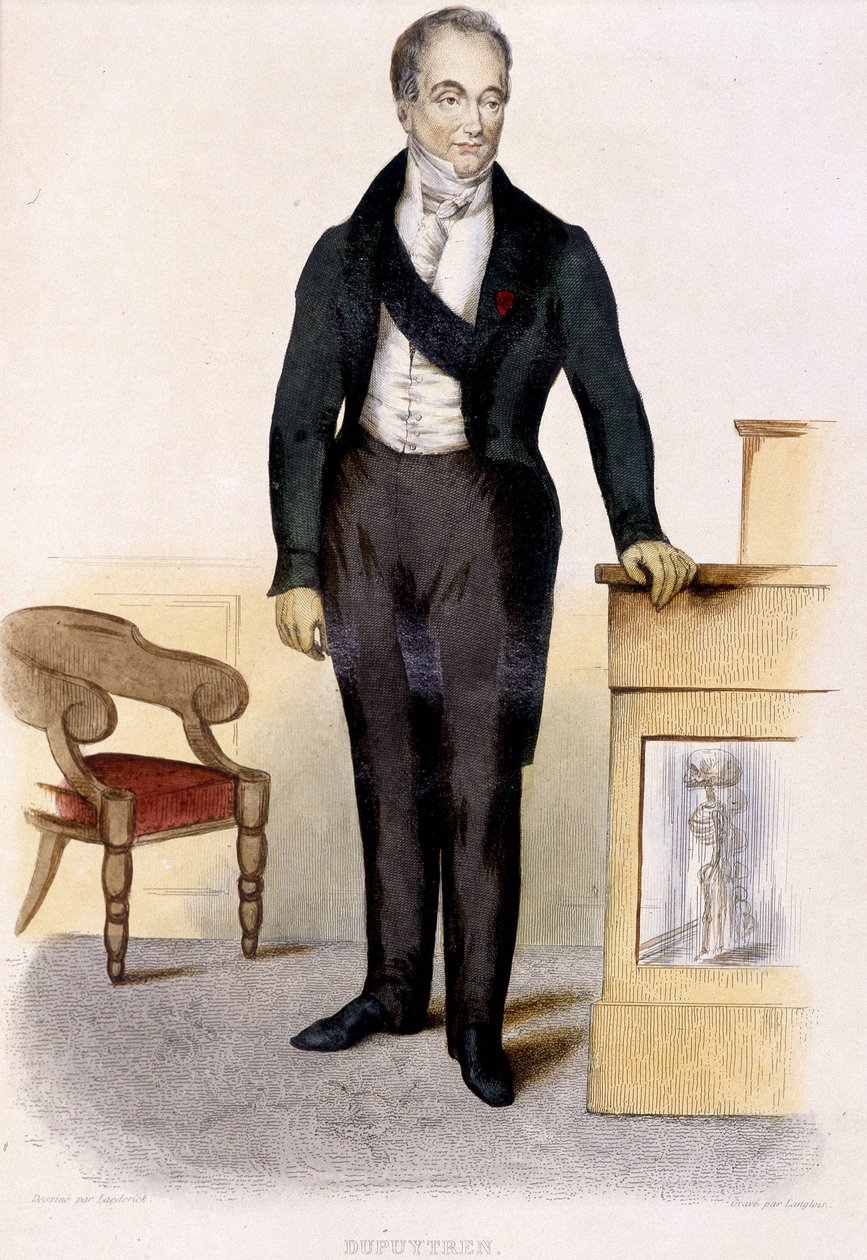 Guillaume Dupuytren báró (1777 - 1835) francia sebész portréja.1844-es metszet. alkotó: Unknown artist