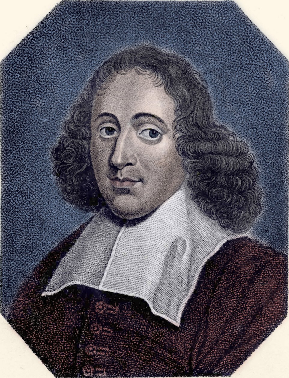 Baruch de Spinoza (1632 - 1677) holland filozófus portréja, más néven Bento de Espinosa vagy Benedictus de Spinoza vagy Benoit de Spinoza. Metszés alkotó: Unknown artist