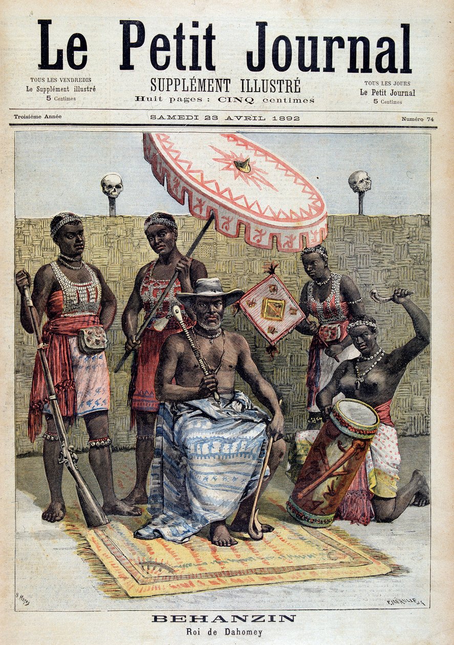 Behanzin (1844-1900), Dahomey (Benin) királyának portréja – az 1892. április 23-i „” Le Petite Journal”-ban alkotó: Unknown artist