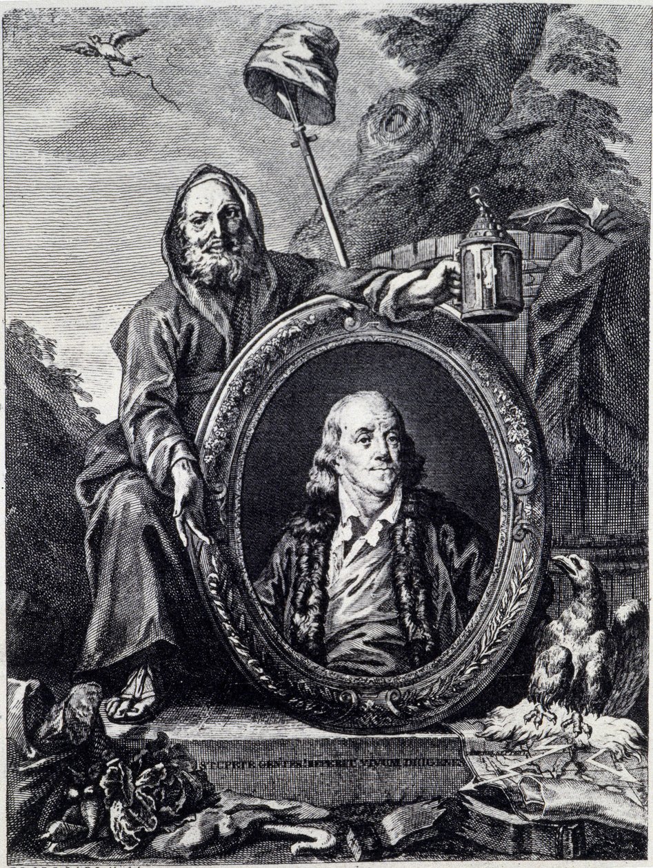 Benjamin Franklin (1706-1790) amerikai politikus, emlékműíró, röpirattárius és fizikus portréja alkotó: Unknown artist