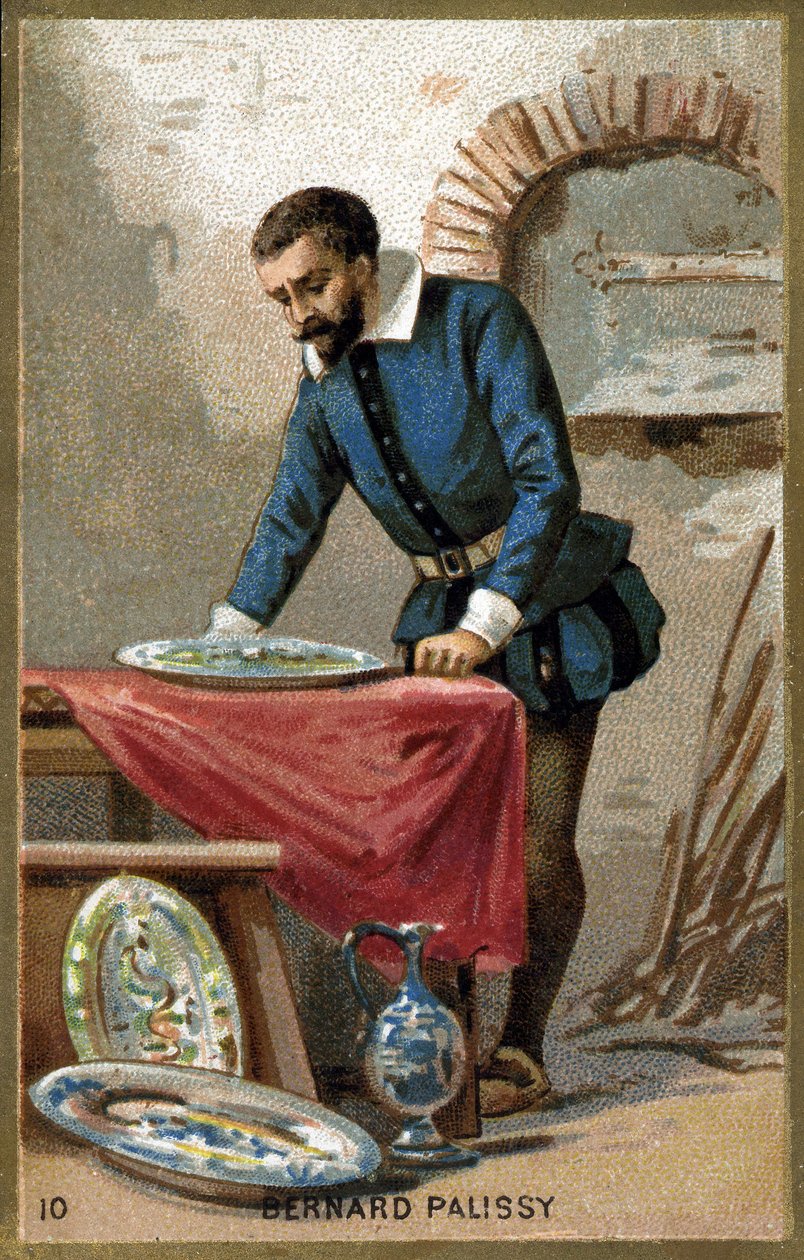 Bernard Palissy (1510 - 1589) portréja. A 19. század végének kromolitográfiája. alkotó: Unknown artist