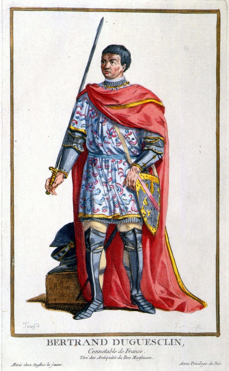 Bertrand Duguesclin portréja. 19. századi metszet. alkotó: Unknown artist