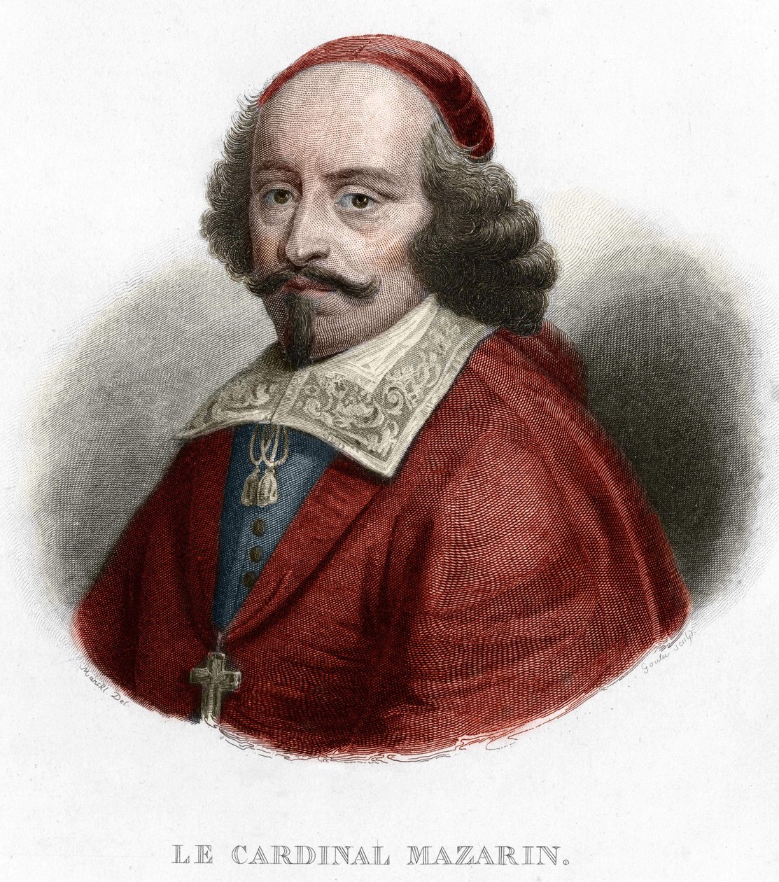 Jules Mazarin bíboros (Giulio Raimondo Mazzarino vagy Mazarino) portréja (1602-1661) 1854-es metszet alkotó: Unknown artist
