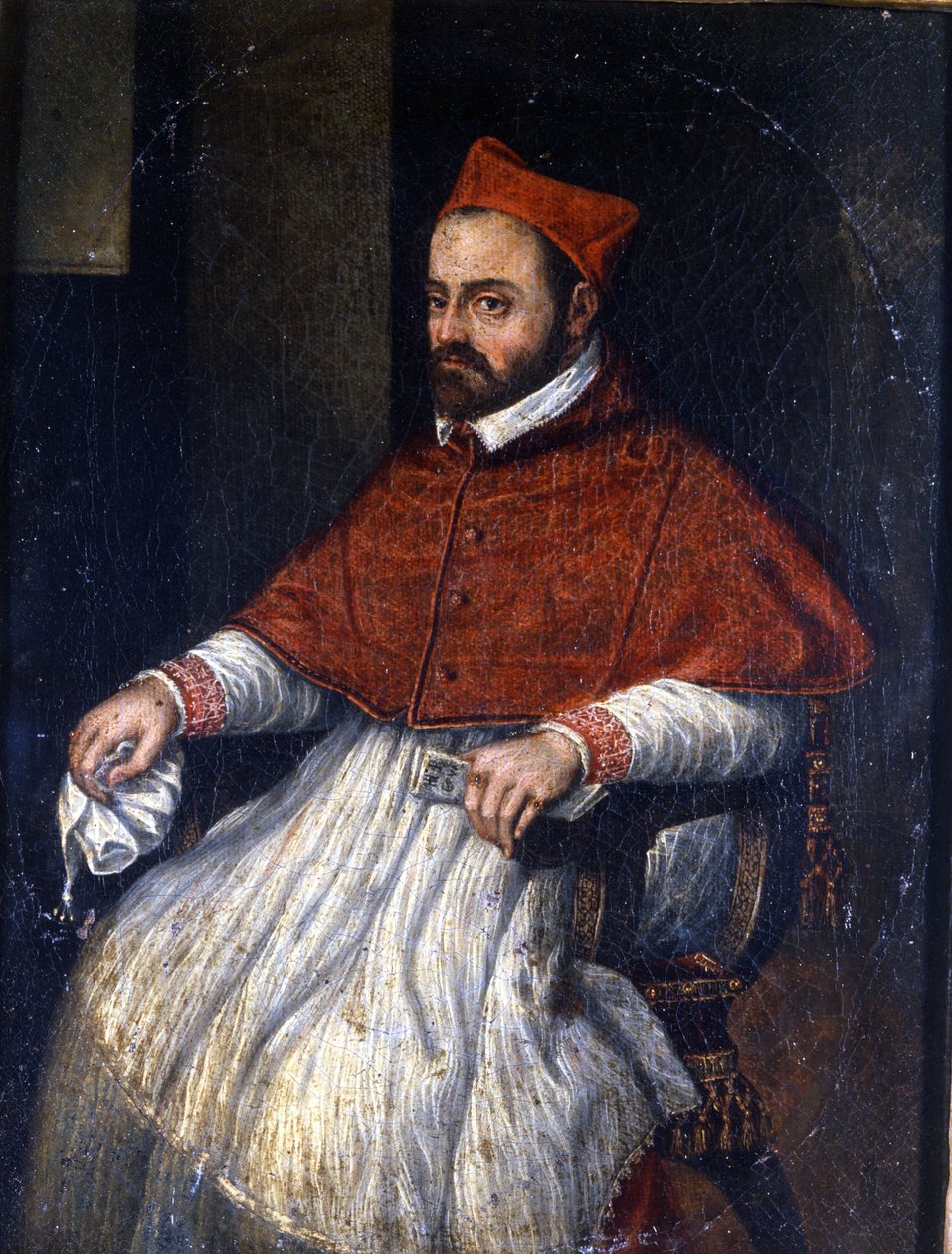 Roberto Bellarmino bíboros portréja (Robert Bellarmin 1542-1621-ben). Névtelen festmény. Római Múzeum. alkotó: Unknown artist