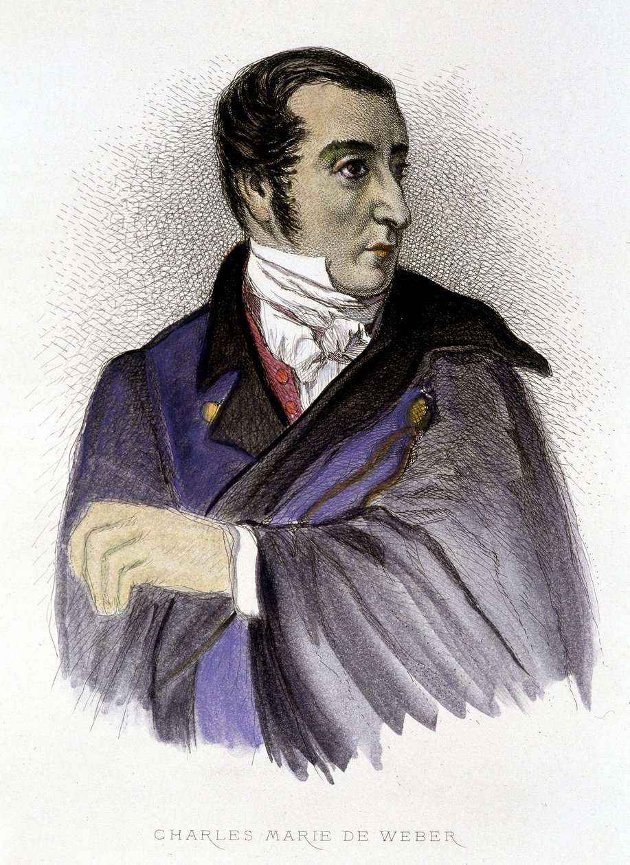 Carl Maria von Weber német zeneszerző (1786-1826) portréja - metszet alkotó: Unknown artist
