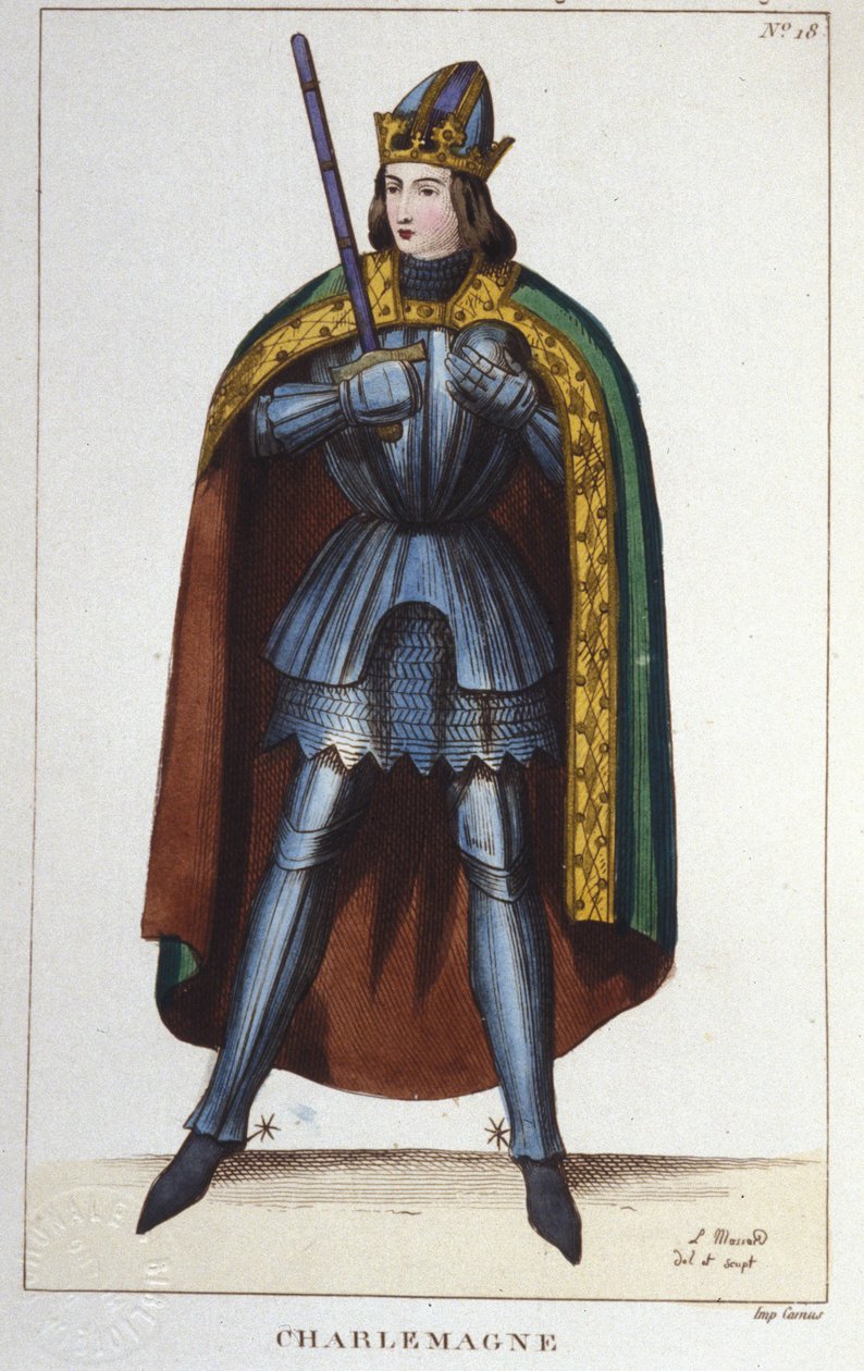 Nagy Károly vagy I. Nagy Károly (742 - 814) frankkirály portréja, vésett 1830 alkotó: Unknown artist