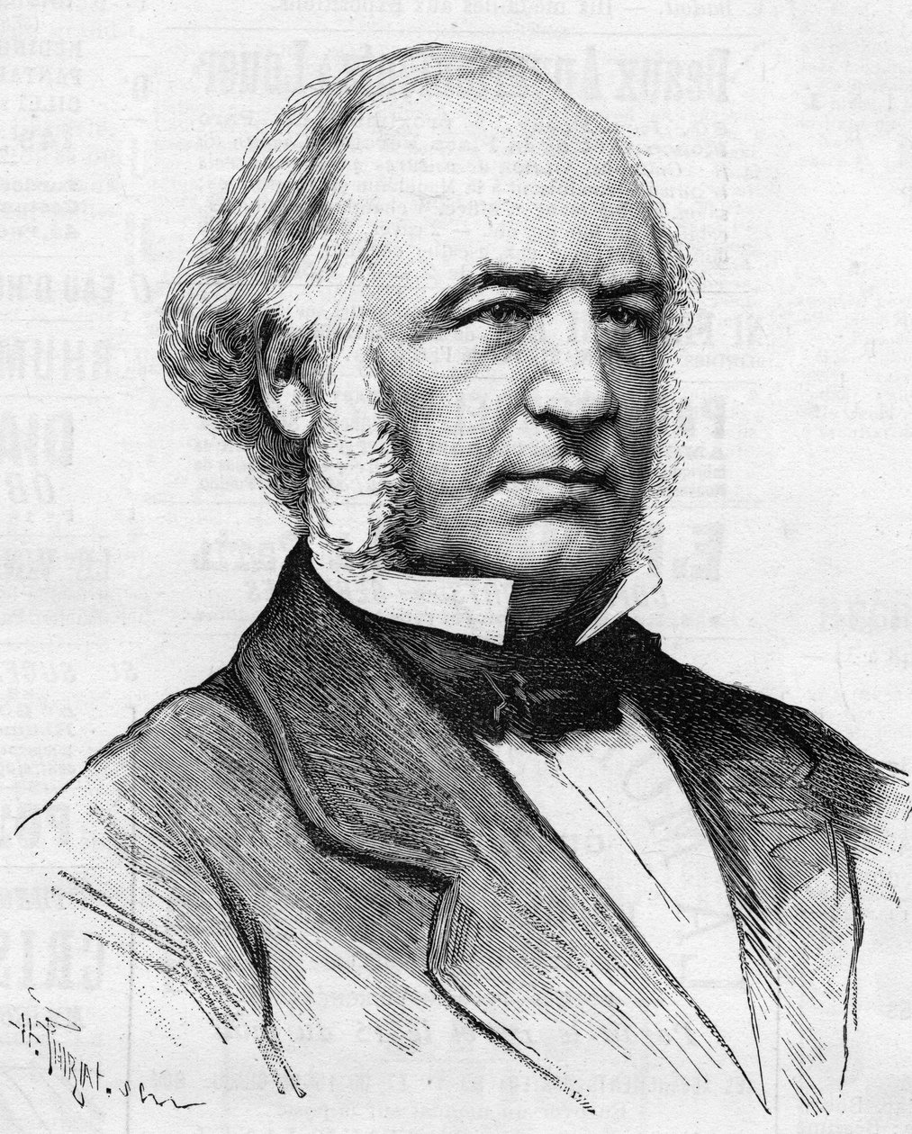 Charles Bergeron (1808-1883) francia mérnök, a párizsi módok átalakításának nagy mestere, „” Le Monde Illustré 1885” portréja. alkotó: Unknown artist