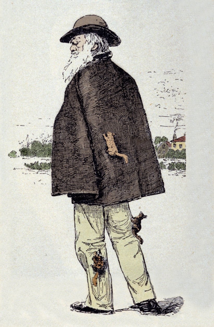 Charles Darwin (1809-1882) portréja mókusokkal játszik. alkotó: Unknown artist
