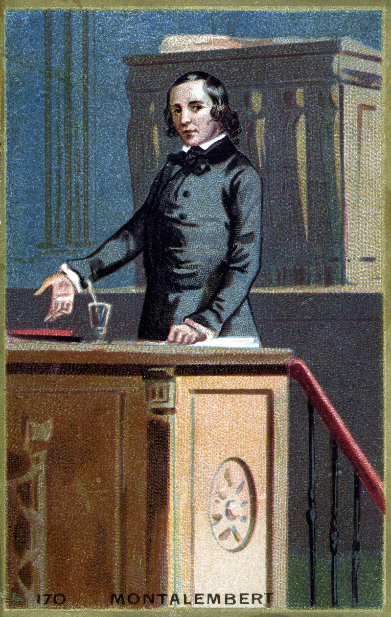 Charles Forbes, Montalembert gróf (1810-1870), francia újságíró és politikus portréja. A 19. század végének kromolitográfiája. alkotó: Unknown artist