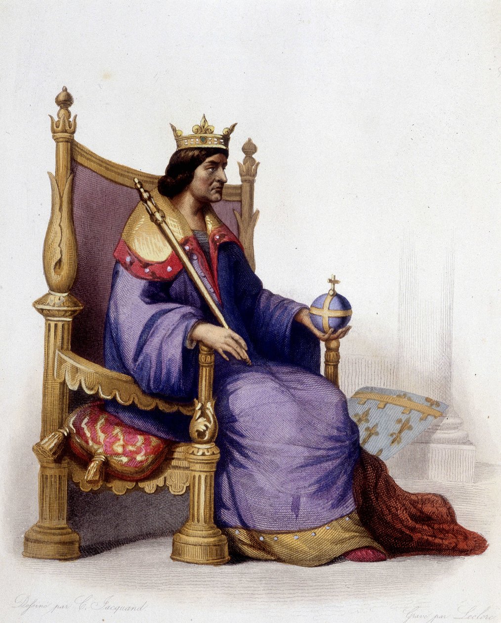I. Anjou Károly (1227-1285) portréja – a „Le Plutarque francais” című kötetben”, szerk. Mennechet alkotó: Unknown artist