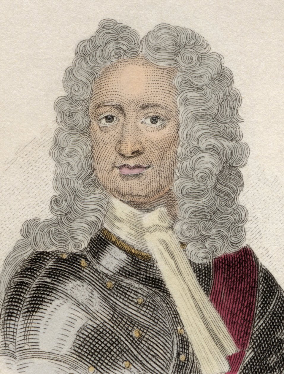 Charles Mordaunt (kb. 1658-1735), Peterborough 3. grófja és Monmouth 1. grófja, angol diplomata és katona portréja. századi metszet. alkotó: Unknown artist