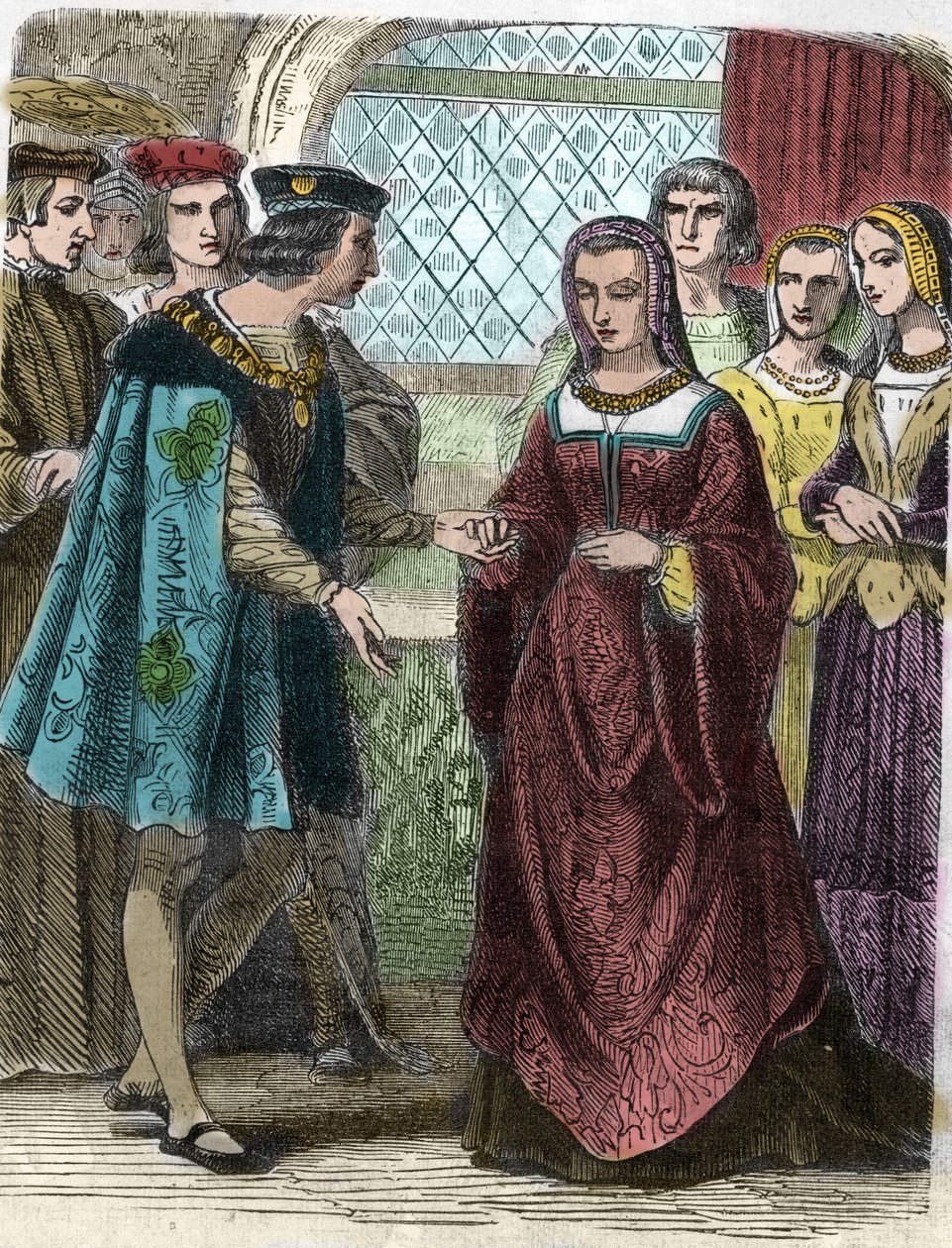 VIII. Károly és Bretagne-i Anna portréja. századi metszet – VIII. Károly király (1470-98) és Anna Bretagne-i királyné (1477-1514) metszet alkotó: Unknown artist