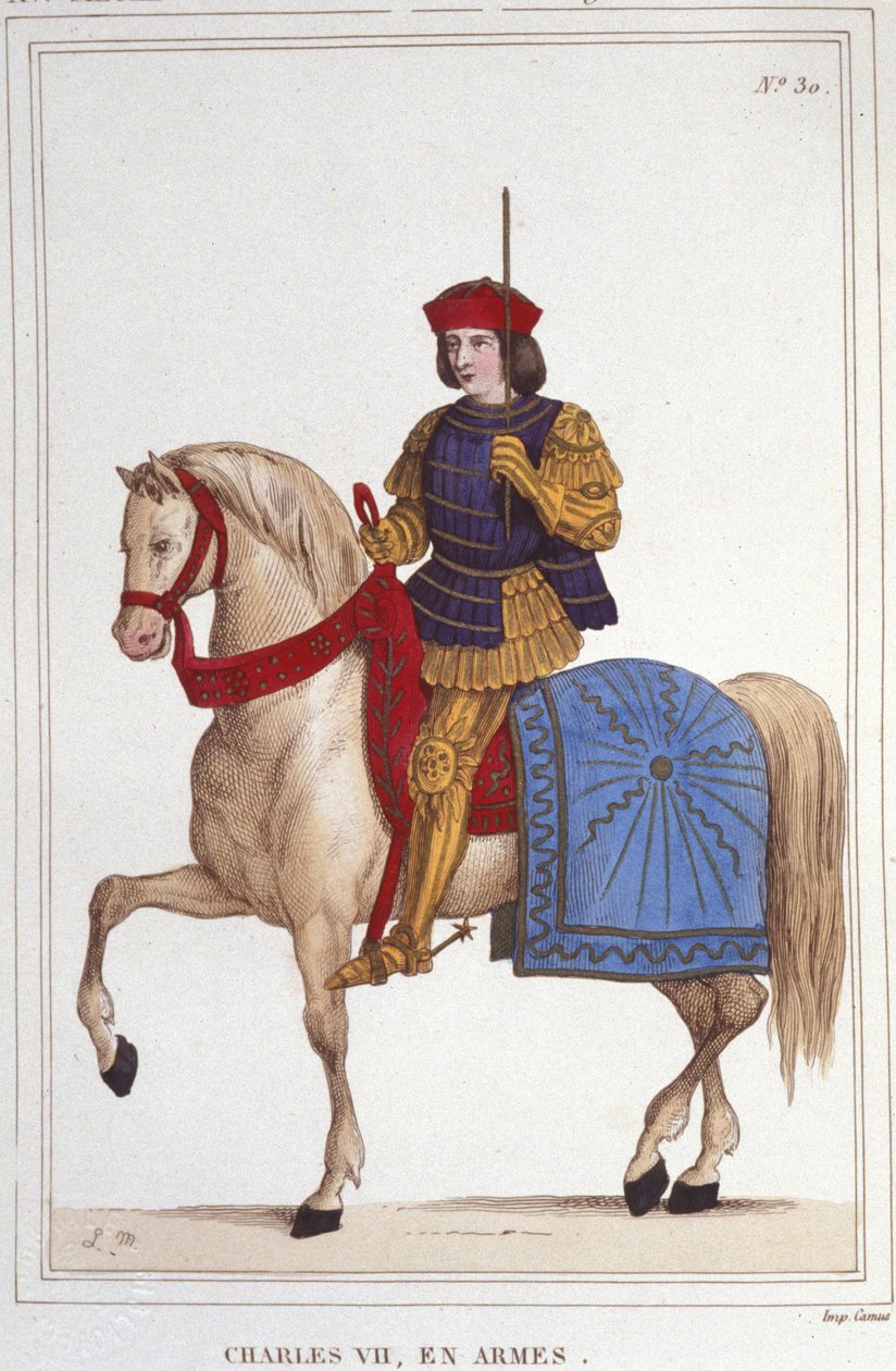 VII. Károly (1403-1461), francia király portréja, 1830-as metszet alkotó: Unknown artist
