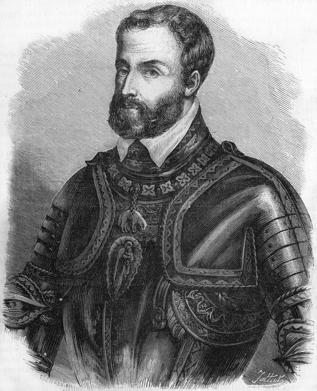 V. Károly (1500-1558), a Szent Germán Birodalom 1519-től 1556-ig tartó császárának portréja. 19. századi metszet. alkotó: Unknown artist