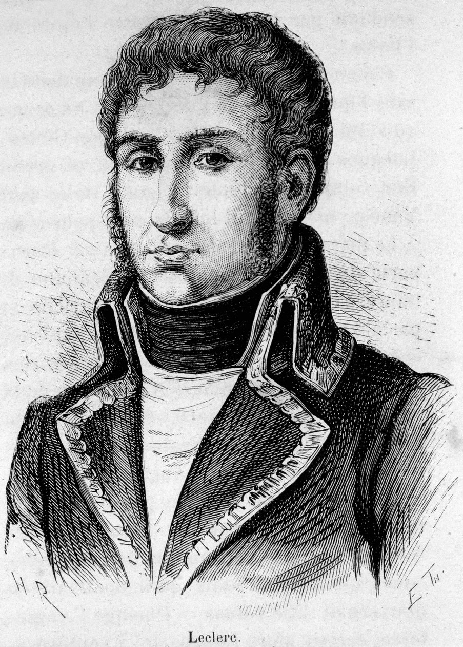 Charles Victor Emmanuel Leclerc (1772-1802) francia tábornok portréja, aki 1793-ban csatlakozott Bonaparte-hoz Toulon ostrománál és ePousamarie-Paulette-hez, akit Pauline Bonaparte-nak hívtak 1797-ben. alkotó: Unknown artist