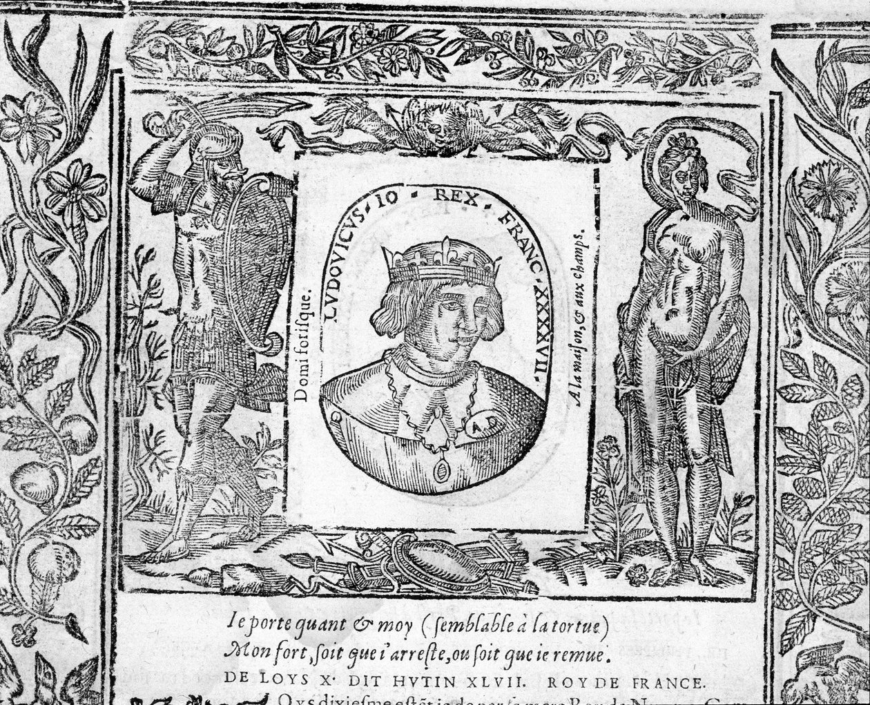 X. Le Hutin Károly, 1314 és 1316 közötti francia király portréja. alkotó: Unknown artist