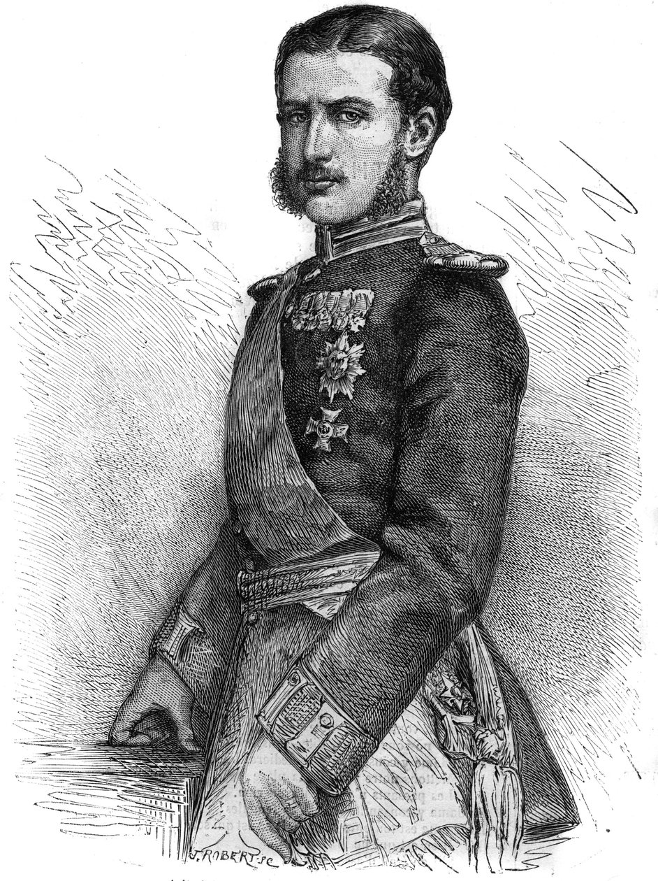 Károly de Hohenzollern (1839-1914), Románia visszanyerő hercegének, majd I. Károly királyának (I. Károly) portréja – Metszet a „The Illustrous Journal”-ban” alkotó: Unknown artist