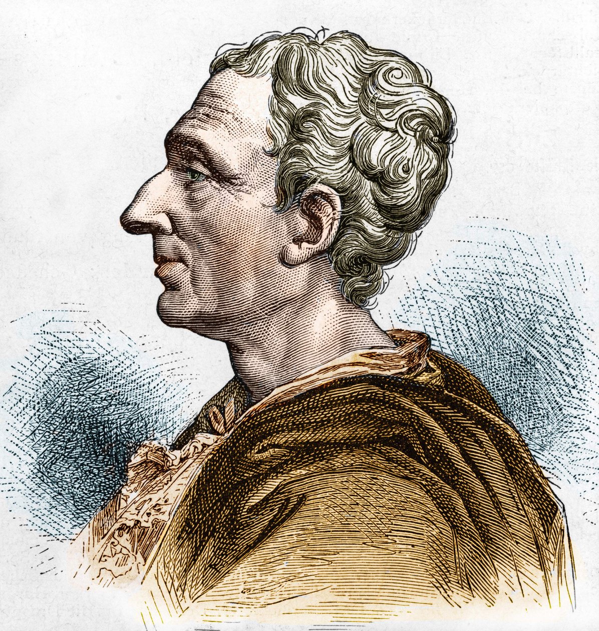 Charles de Secondat (1689-1755), De La Brède báró és Montesquieu portréja. századi metszet. alkotó: Unknown artist
