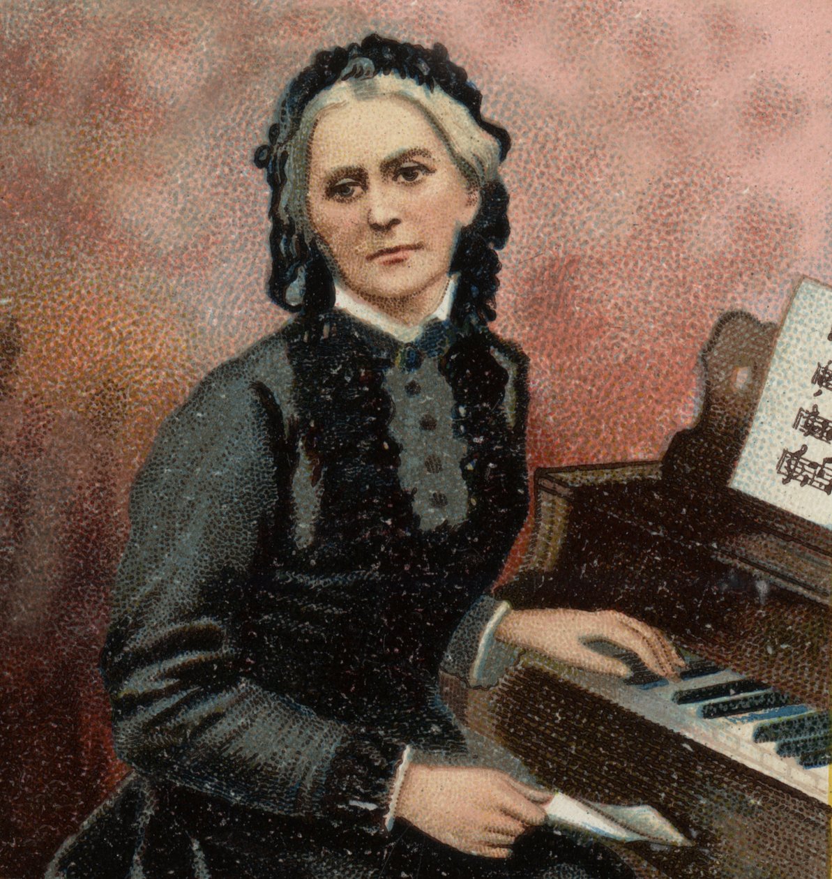 Clara Schumann (1819-1896) német zongoraművész és zeneszerző, Robert Schumann felesége portréja. alkotó: Unknown artist
