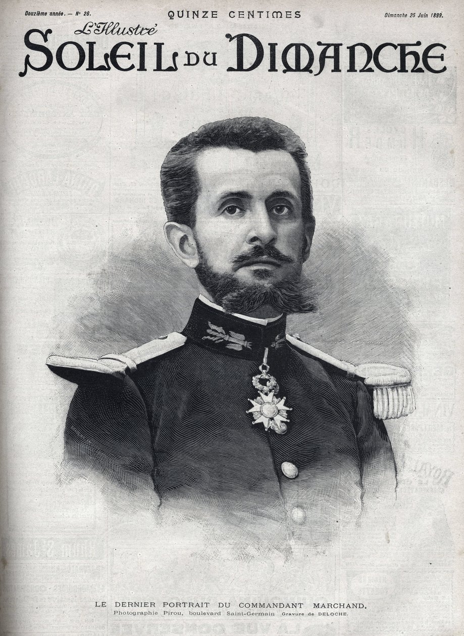 Jean Baptiste Marchand (1863-1934) parancsnok portréja. Metszet a „” Le-sun-du-sunday”-ban, június 25 alkotó: Unknown artist