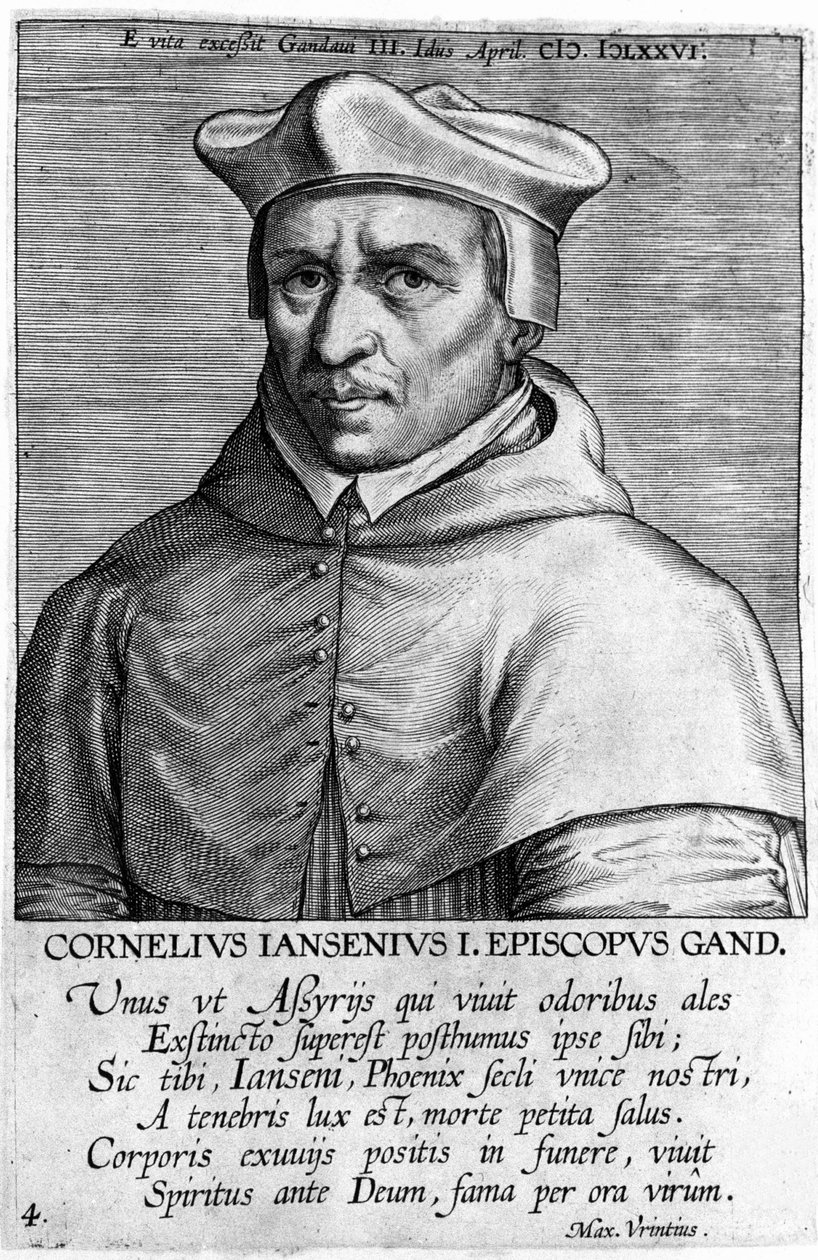 Cornelius Jansen, dit Jansenius (1585-1638), a janzenizmus alapítója portréja. 17. századi metszet. alkotó: Unknown artist