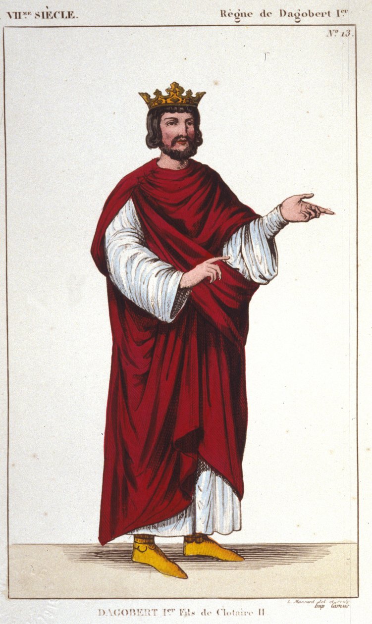 I. Dagobert (? - 639), a frankok királyának portréja, a Meroving-dinasztia 1830-as metszete alkotó: Unknown artist
