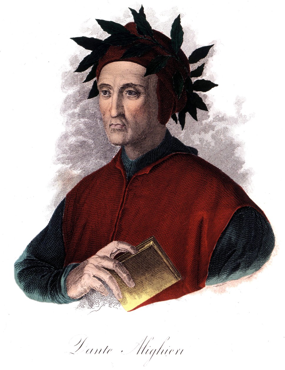Dante (1265-1321) olasz költő portréja, metszet XIX. alkotó: Unknown artist