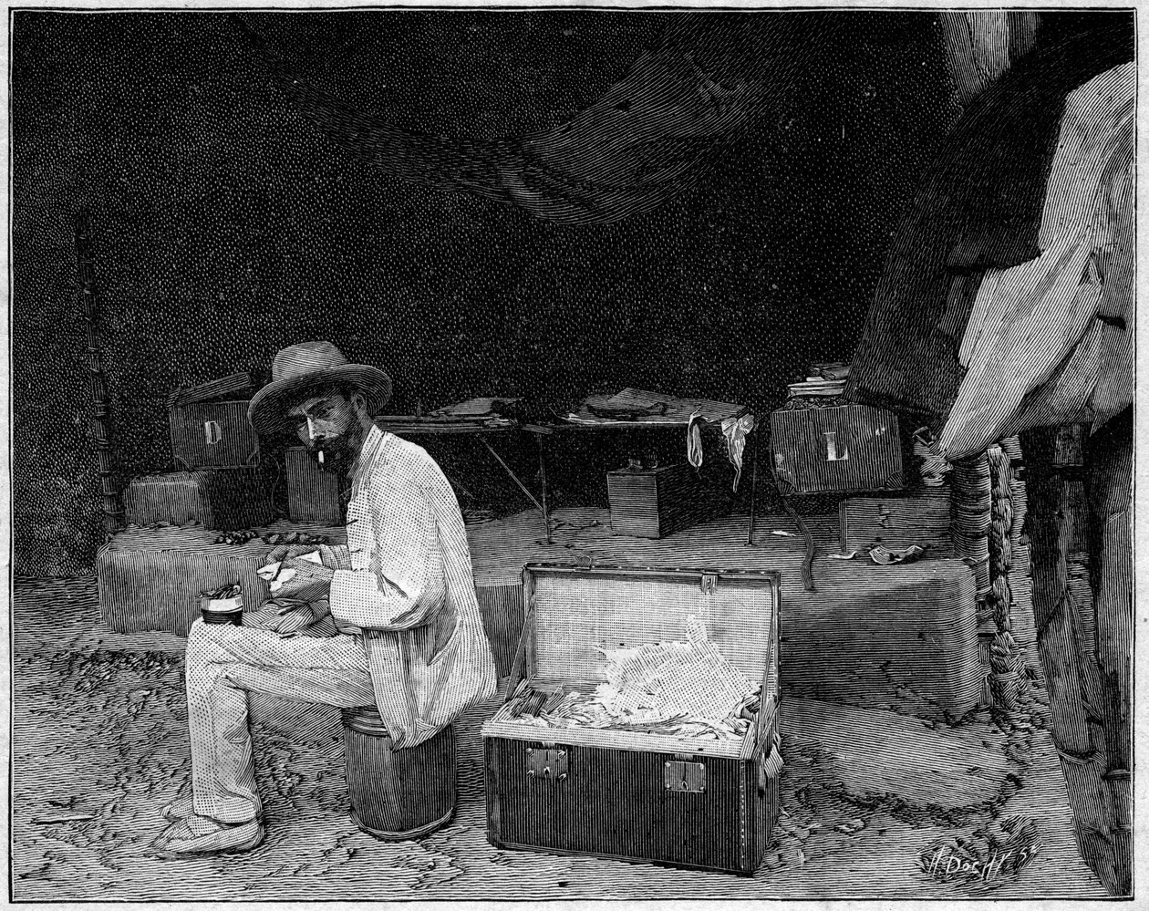 Francois CROZAT doktor (1858-1892) francia felfedező portréja alkotó: Unknown artist