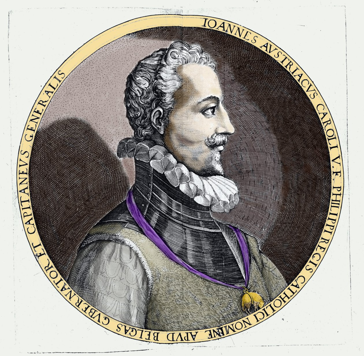 Az osztrák Don Juan (1547-1578), V. Károly törvénytelen fia (1500-1558) portréja. Metszés alkotó: Unknown artist