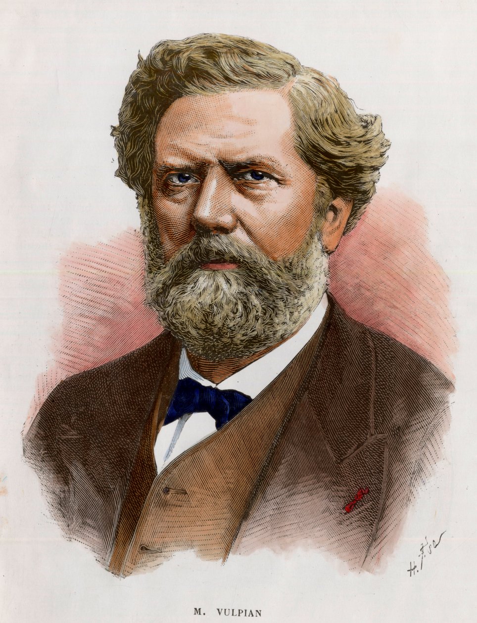 Edme Felix Alfred Vulpian (1826-1887) francia orvos és fiziológus portréja. századi metszet. Magángyűjtemény. alkotó: Unknown artist