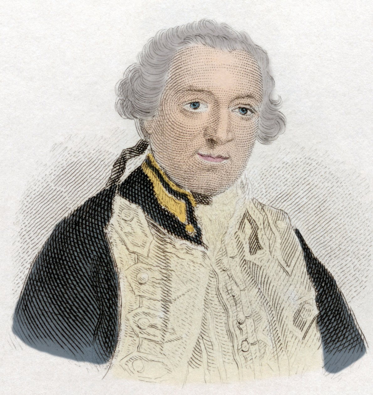 Edward Boscawen (1711-1761) angol admirális és politikus portréja. századi metszet. alkotó: Unknown artist