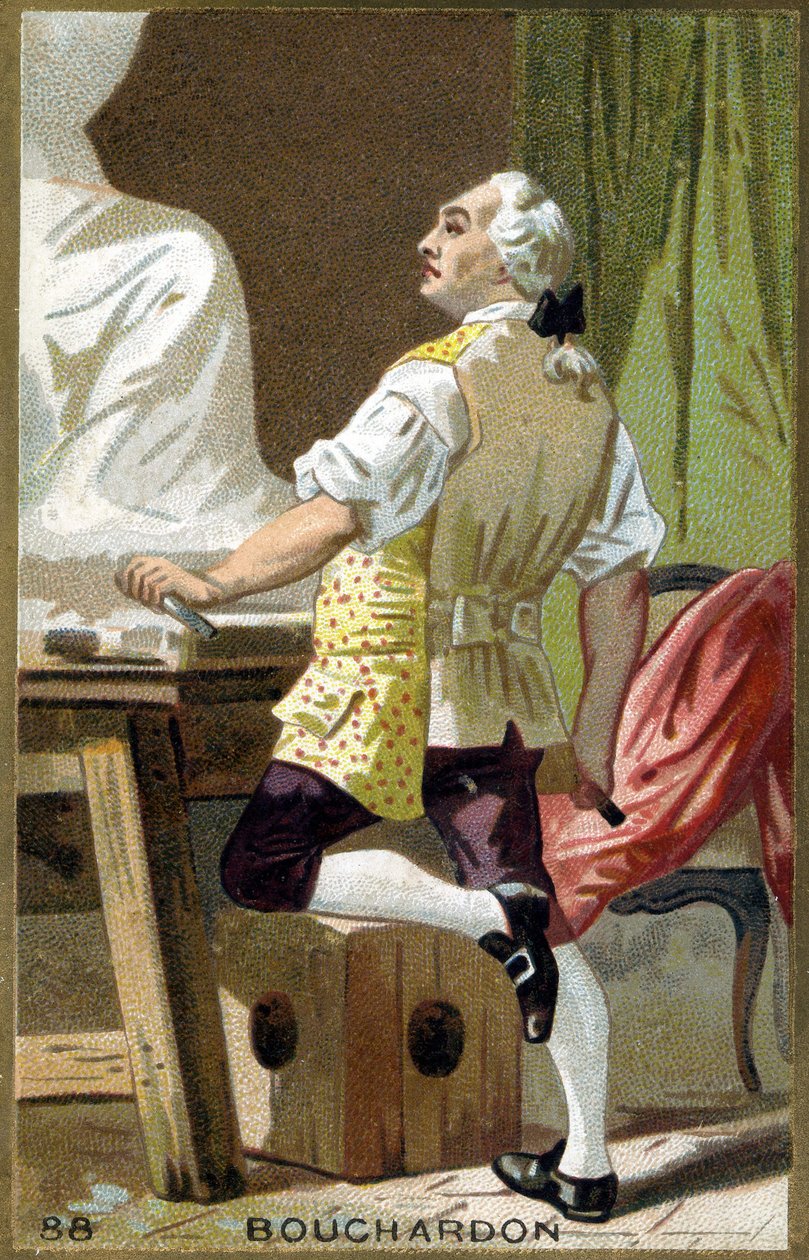 Emile Bouchardon (1698-1762) francia szobrász és karikaturista portréja. századi kromolitográfiája. alkotó: Unknown artist