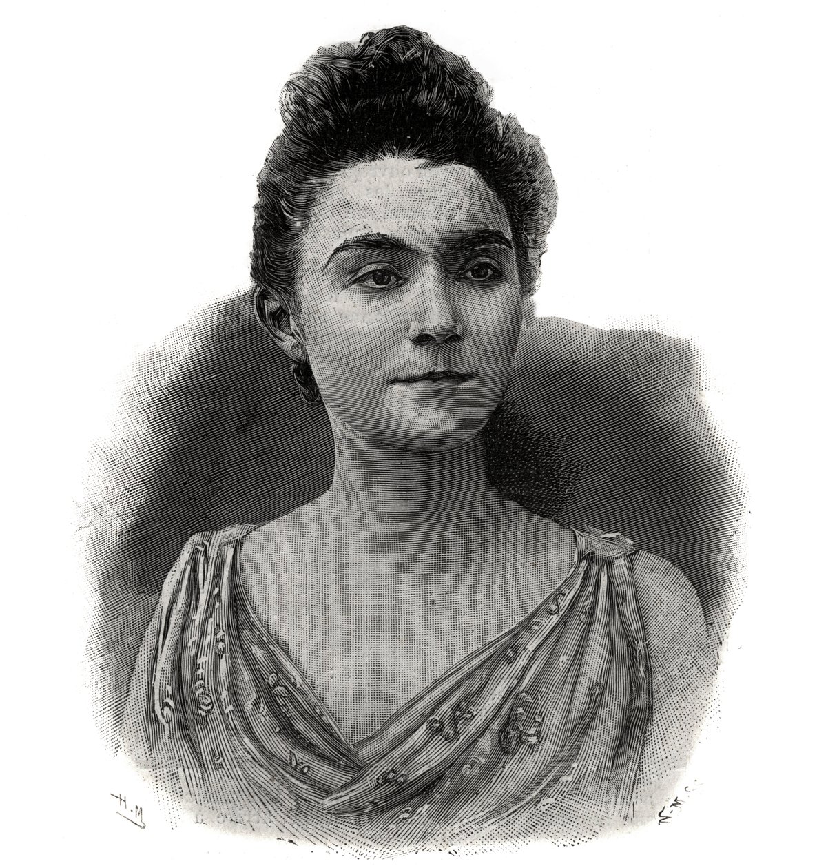 Emma Laure portréja Esther Guilbert, Yvette Guilbert (1865-1944) A kávékoncert francia énekesnője – 1892-es metszet alkotó: Unknown artist