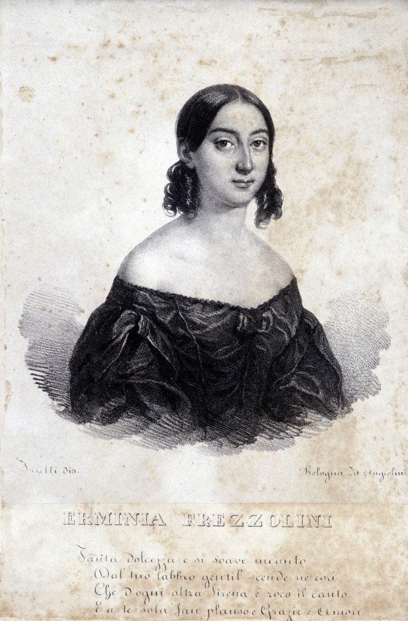 Erminia Frezzolini portréja. Olasz szoprán (1818-1884). alkotó: Unknown artist