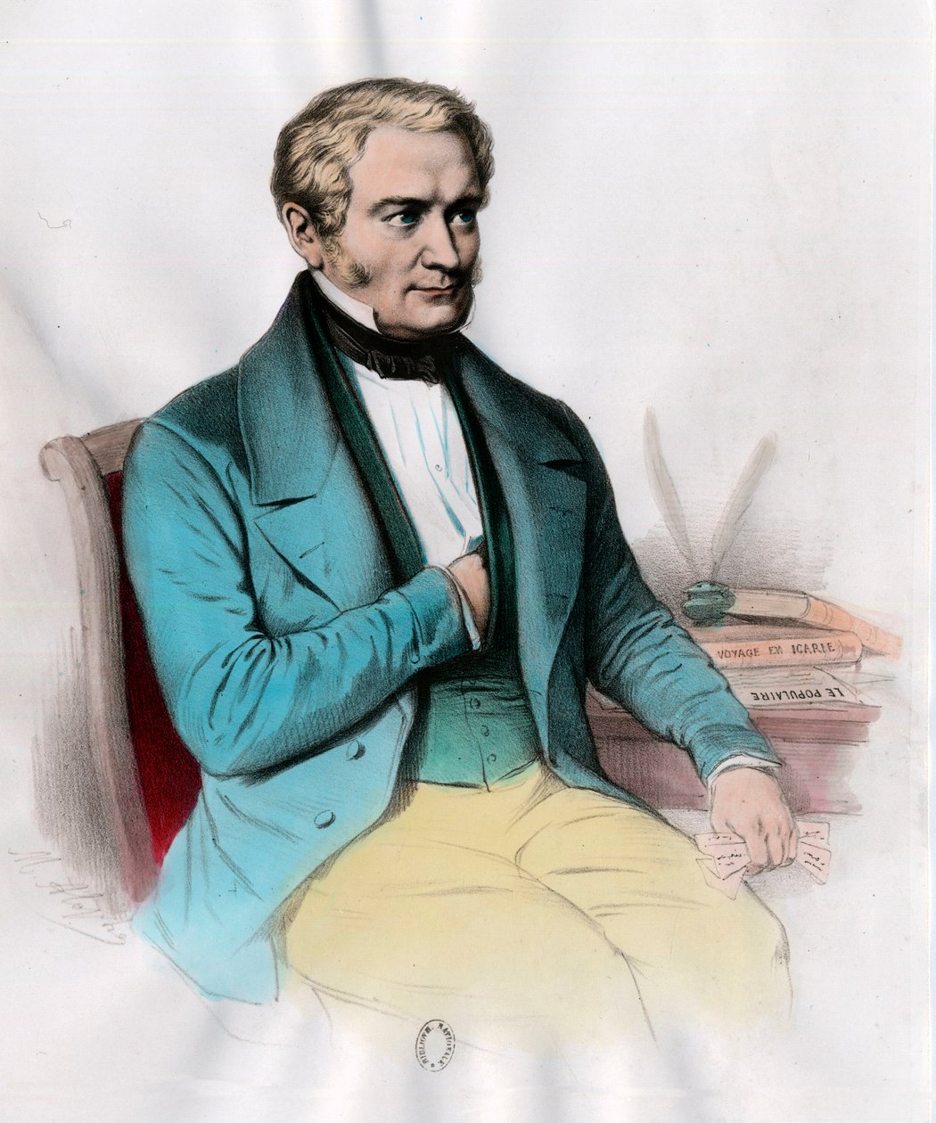 Etienne Cabet (1788-1856) francia szocialista teoretikus portréja. századi metszet. Magángyűjtemény. alkotó: Unknown artist