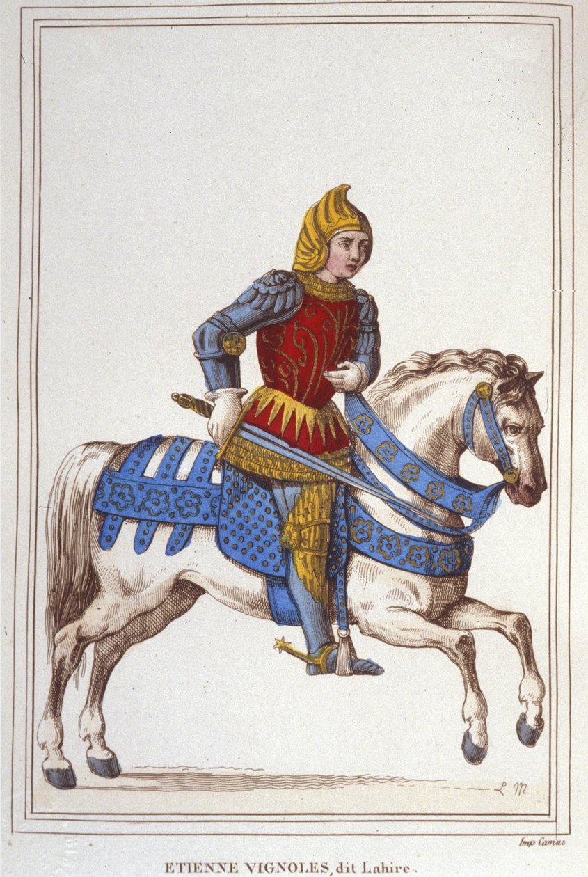 Etienne de Vignoles vagy Vignolles dit La Hire (Lahire) portréja. francia warman 1390-1443.1830-as metszet alkotó: Unknown artist